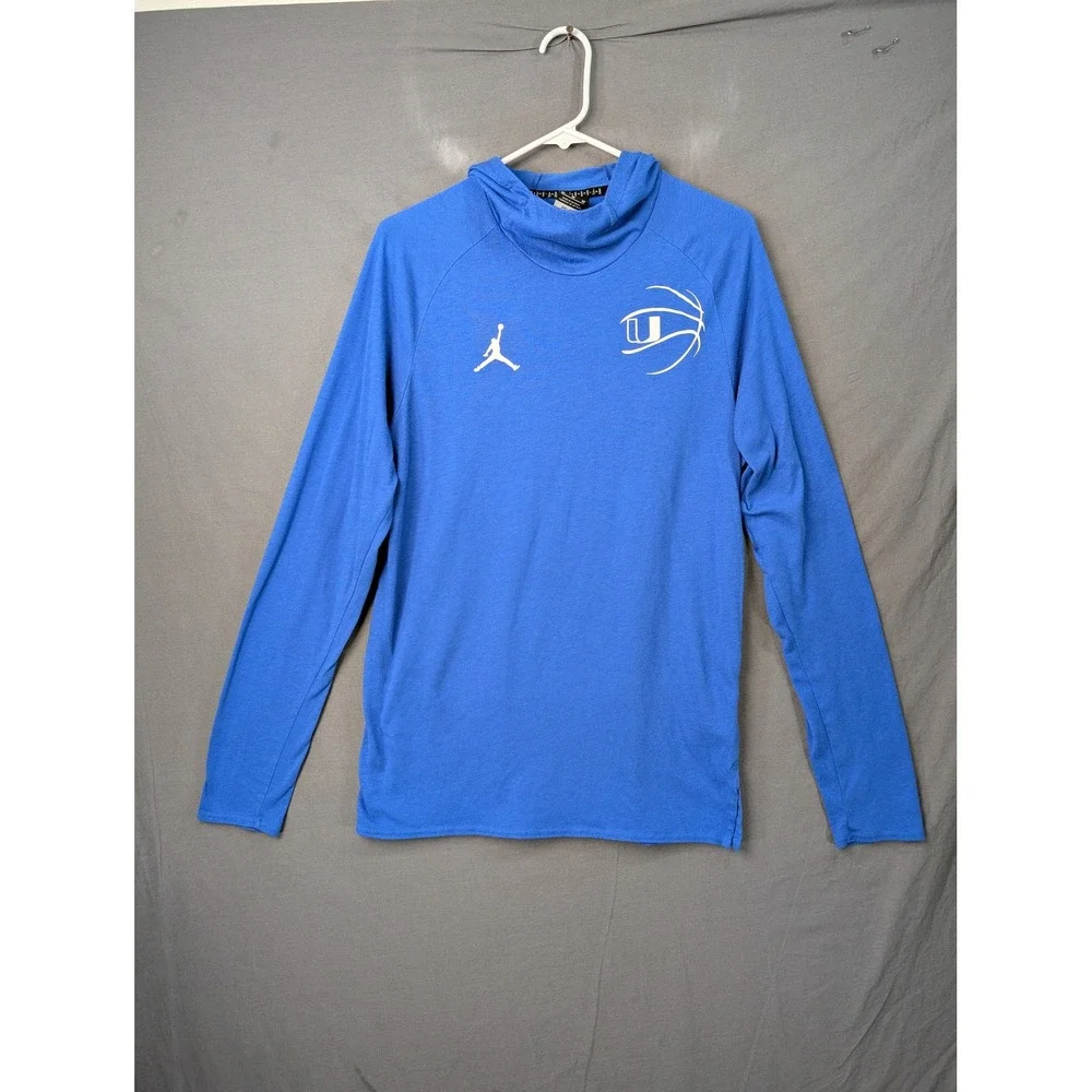 Jordan Mens Blue Dri-FIT Basketball Hoodie Size Medium